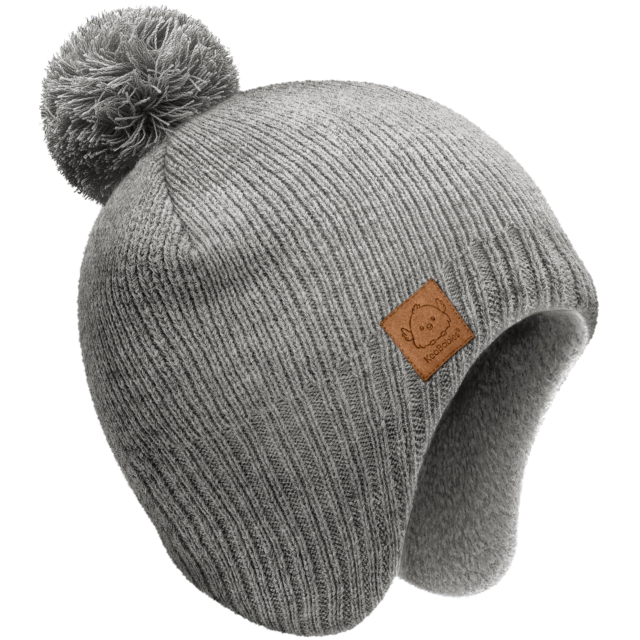 KeaBabies Baby Beanies, Winter Baby Hats for Boys, Girls (Gray, 0-6M)