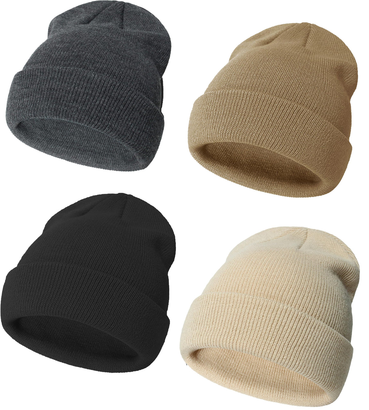 ENBAOHUI Baby Beanie Hat Newborn Winter Warm Knit Hat Kids Soft Beanie Cap Boys Girls Winter Warm Knit Hat Black/Grey/White/Khaki S