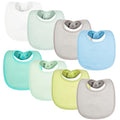 Tiny Twinkle 8 Pack Baby Bibs for Drooling and Teething – Waterproof & Absorbent Bibs for Baby Girl & Boy, Machine Washable Infant Bib Set for Newborns and Toddlers (Boy Pastel 8-Pack)
