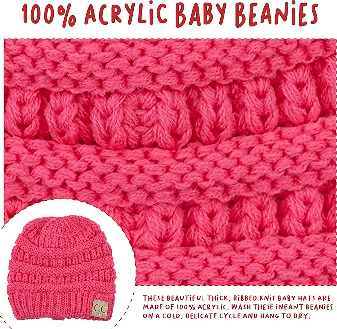 Funky Junque Baby Winter Hat – Cute Newborn Hats, Cozy Warm Infant Beanie, Soft Knit Stocking Stuffer for Babies 0–12 Months