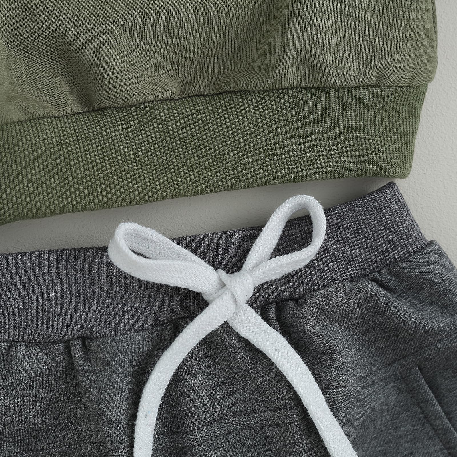 MA&BABY Toddler Baby Boy Clothes Solid Color Sweatshirt Jogger Pants Set