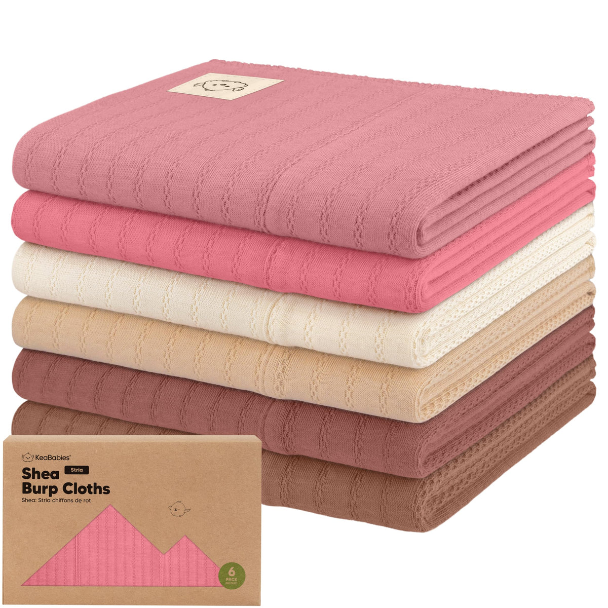 Organic Burp Cloths Baby Boy Girl, 6pk Large Burping Cloths (Sweet Charm)