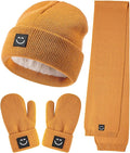 Baby Beanie Mittens Scarf Set,Toddler Kids Winter Hat and Thermal Gloves Neck Warmer Set for Girls Boys