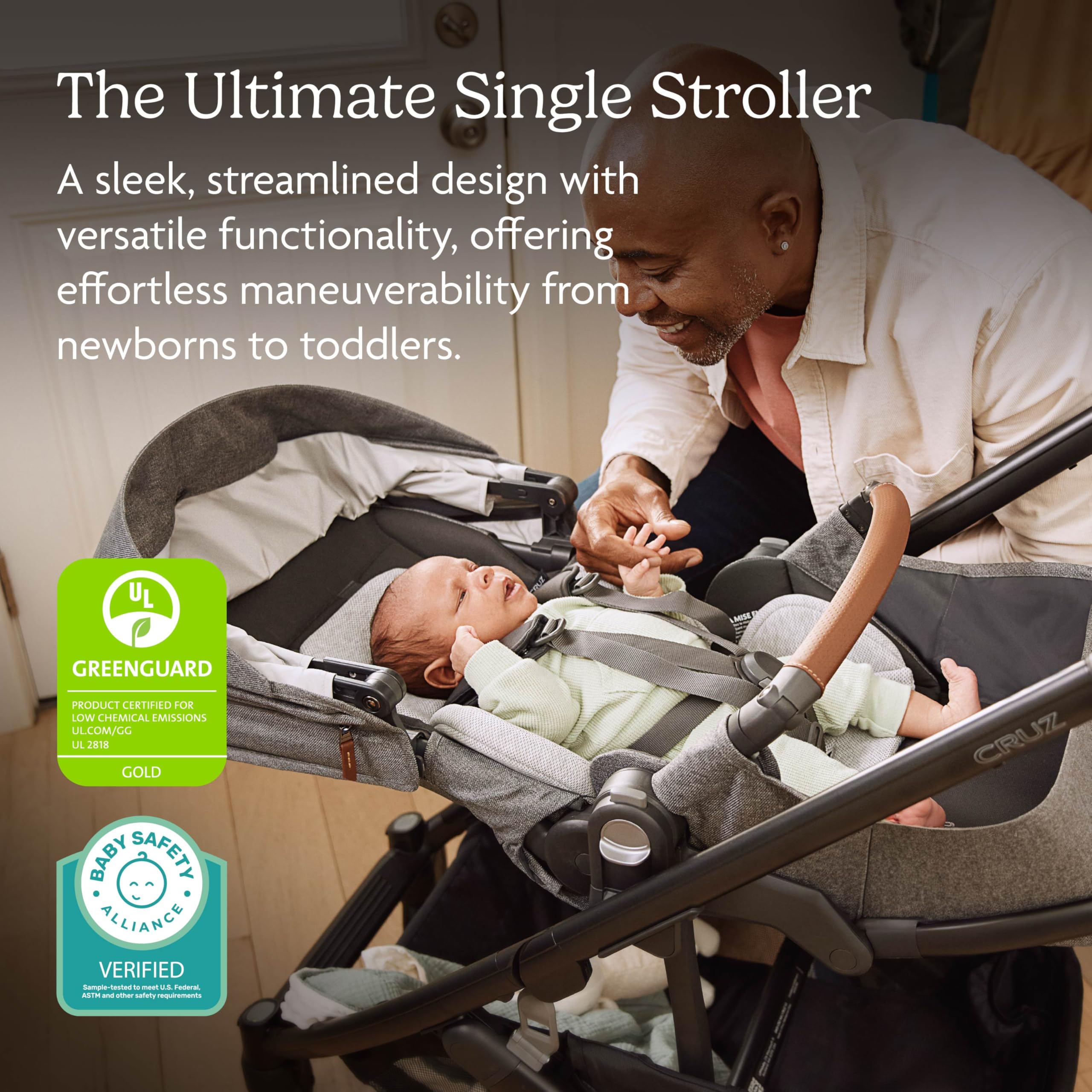 UPPAbaby Cruz V3 Full-Size, from Birth, Car Seat Compatible - Greyson