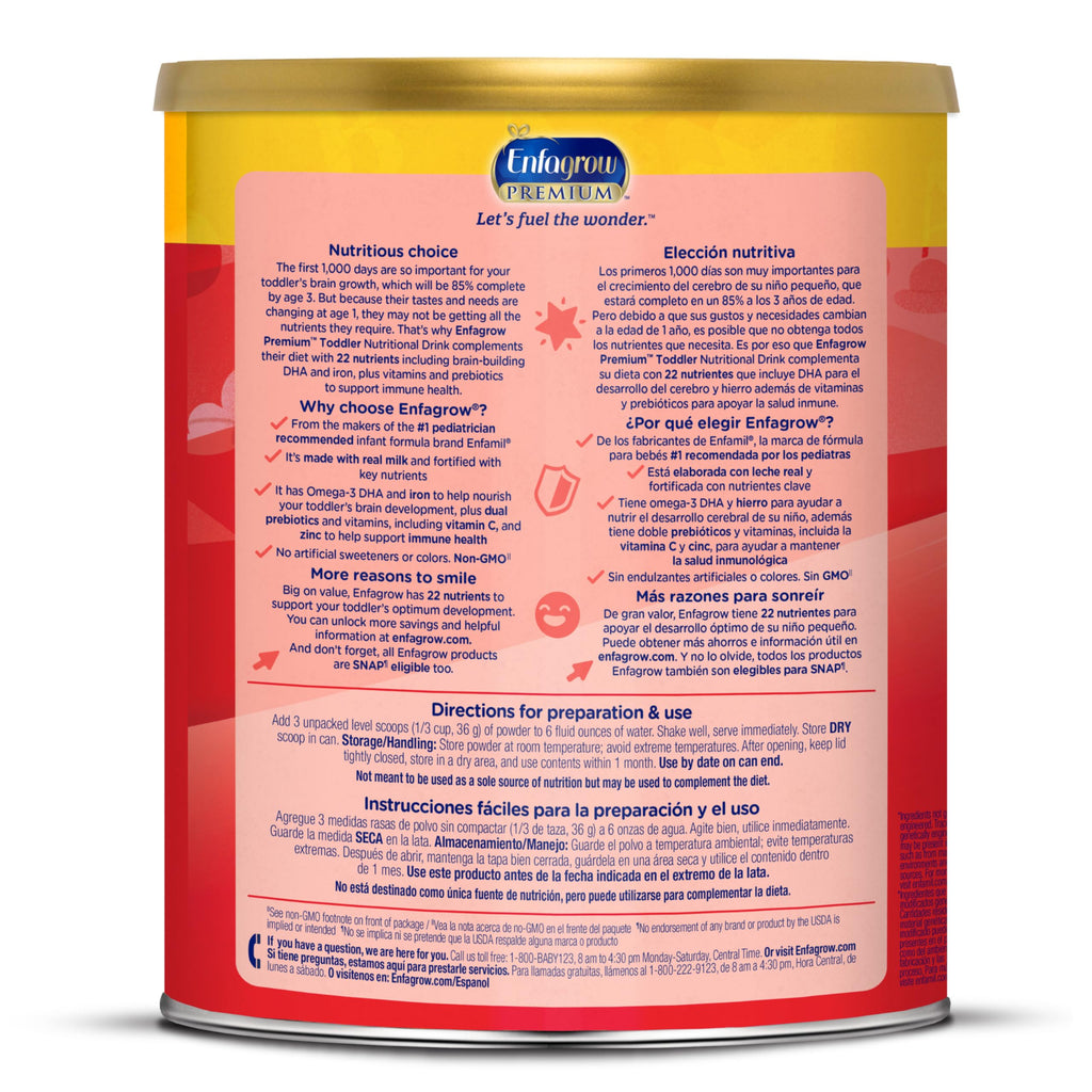 Enfagrow Premium Toddler Milk Nutritional Drink, Natural Milk, 32 Oz