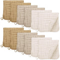 Muslin Burp Cloths for Baby 100% Cotton Burping Cloths for Boys Girls Large 20''X10'' Extra Soft and Absorbent 12 Pack - Gradient Khaki