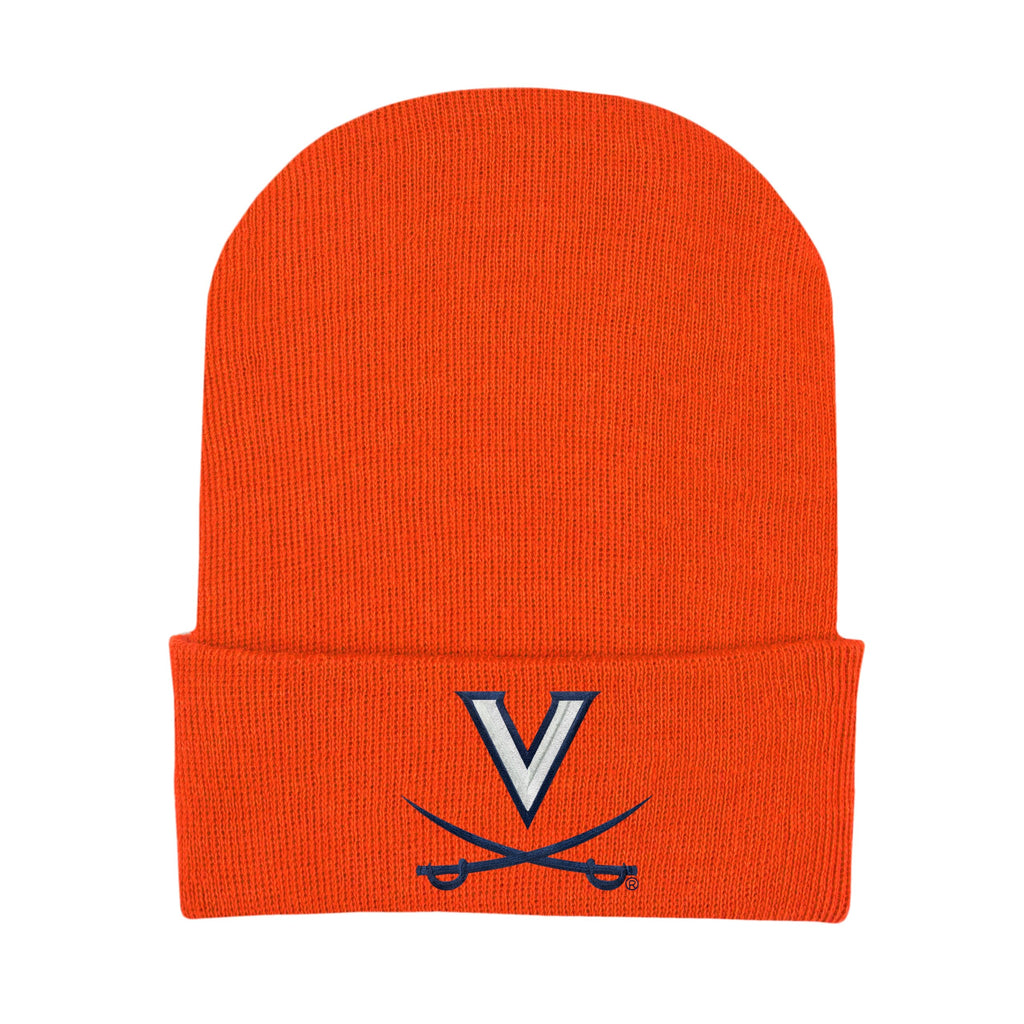 College Baby Infant Knit Cap Virginia Cavaliers Logo - Orange - Newborn