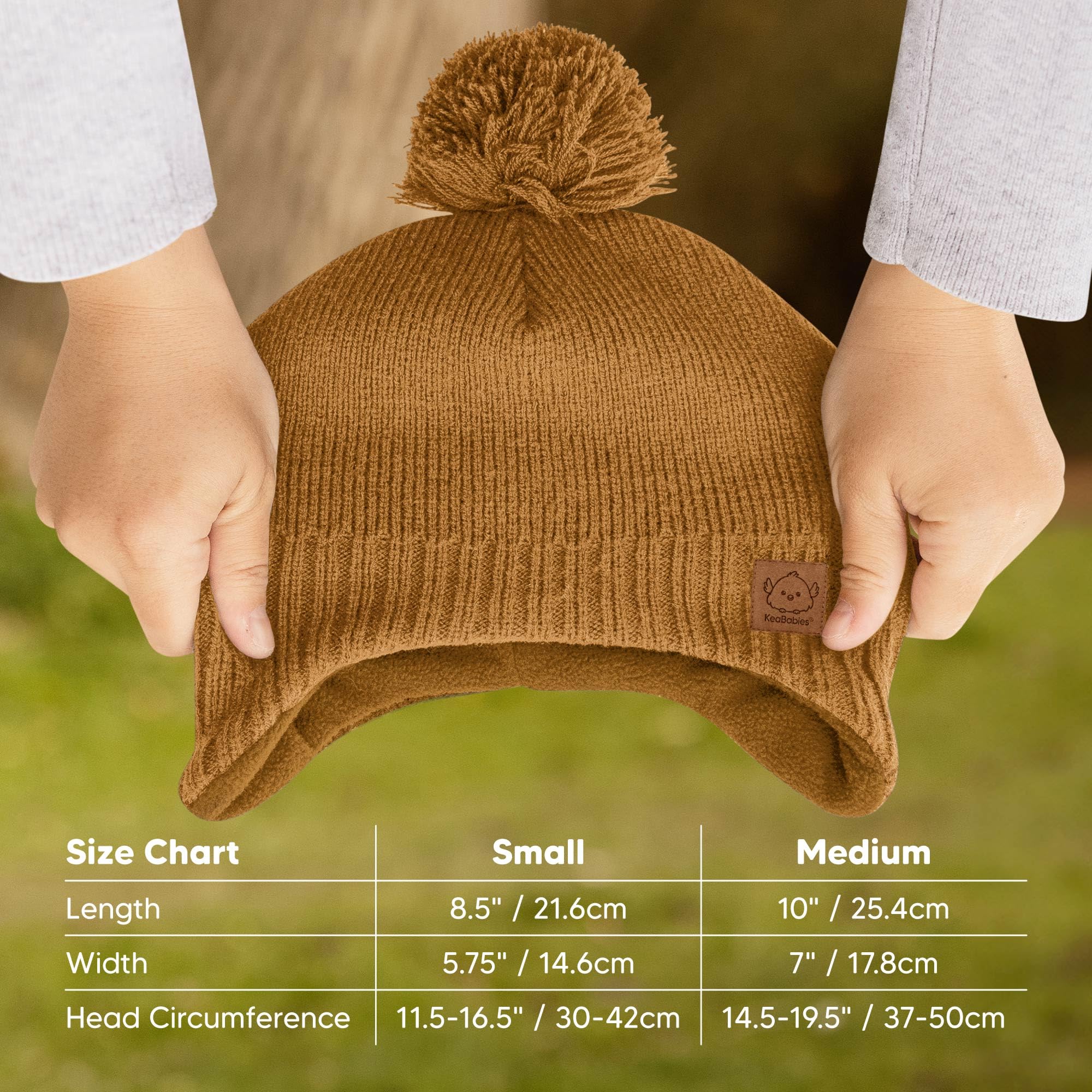 KeaBabies Baby Beanies, Winter Baby Hats for Boys, Girls (Latte, 6-36M)