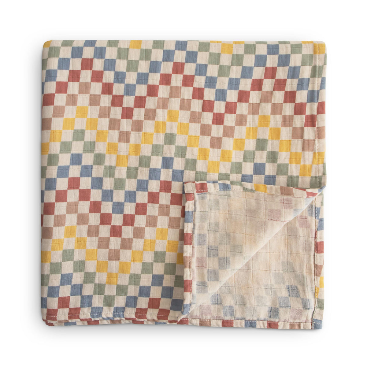 mushie Muslin Baby Swaddle Blanket | 100% Organic Cotton (Rose Vanilla)