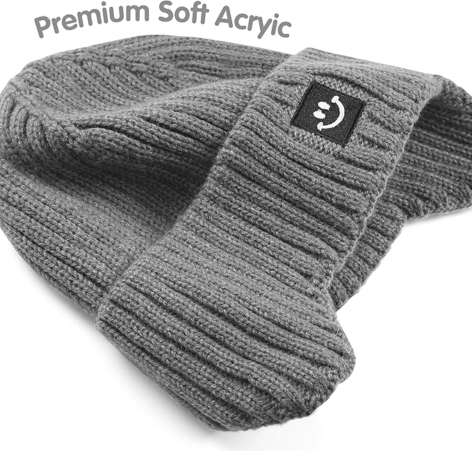 MaxNova 2 Pack Baby Beanie Toddler Winter Hat with Earflap for Girls Boys 0-8 Years