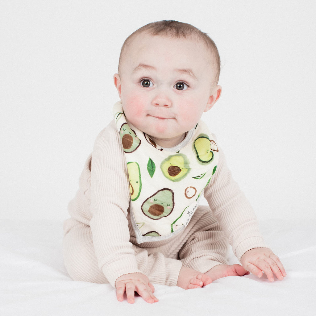 Loulou Lollipop Soft Breathable and Absorbent Muslin Bandana Bib Drool Bib Set for Baby Girl and Boy, Adjustable 3 to 36 Months, 2 Pack - Avocado