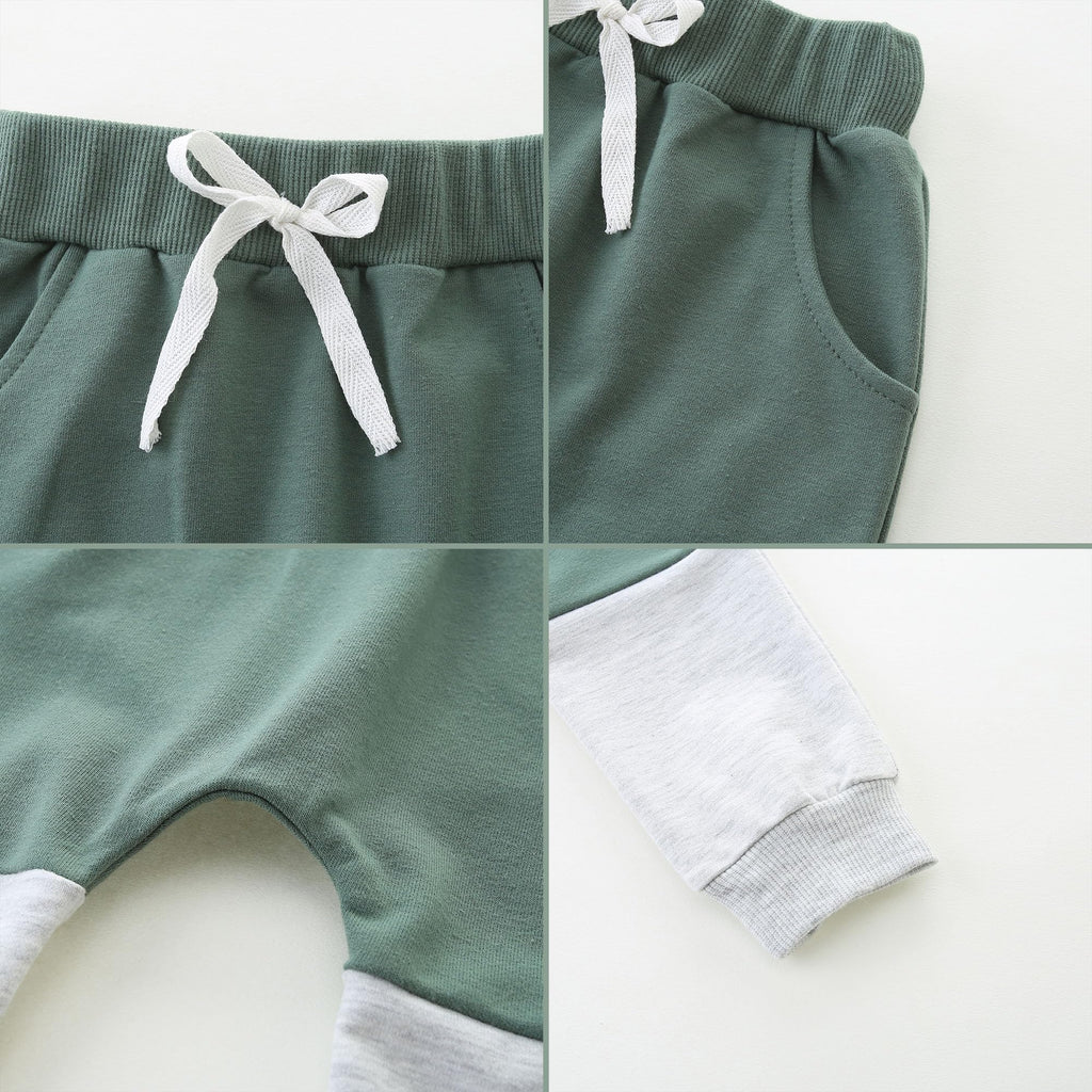 Baby Boy Clothing Sweatsuit Spring/Summer 9-12 Month Hooded Patchwork Outfits
