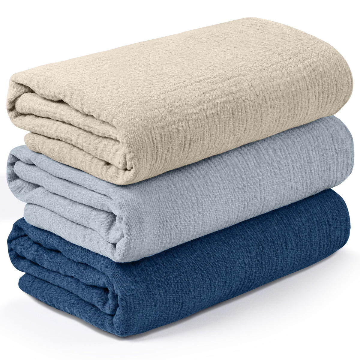 Muslin Swaddle Blankets for Newborn, 3 Pack Breathable Soft Receiving Blanket, Large 38 x 40 inches Swaddle Wrap Burping Clothes Diapers, Essentials Infant Shower Items, Toddler Gift (Cute Country)