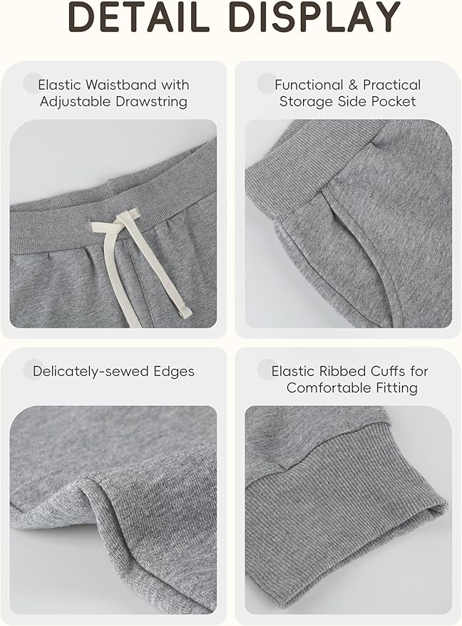 4 Pack Toddler Boys Sweatpants Cotton Baby Kids Joggers Toddler Boys Girls Sweatpants with Pocket Drawstring