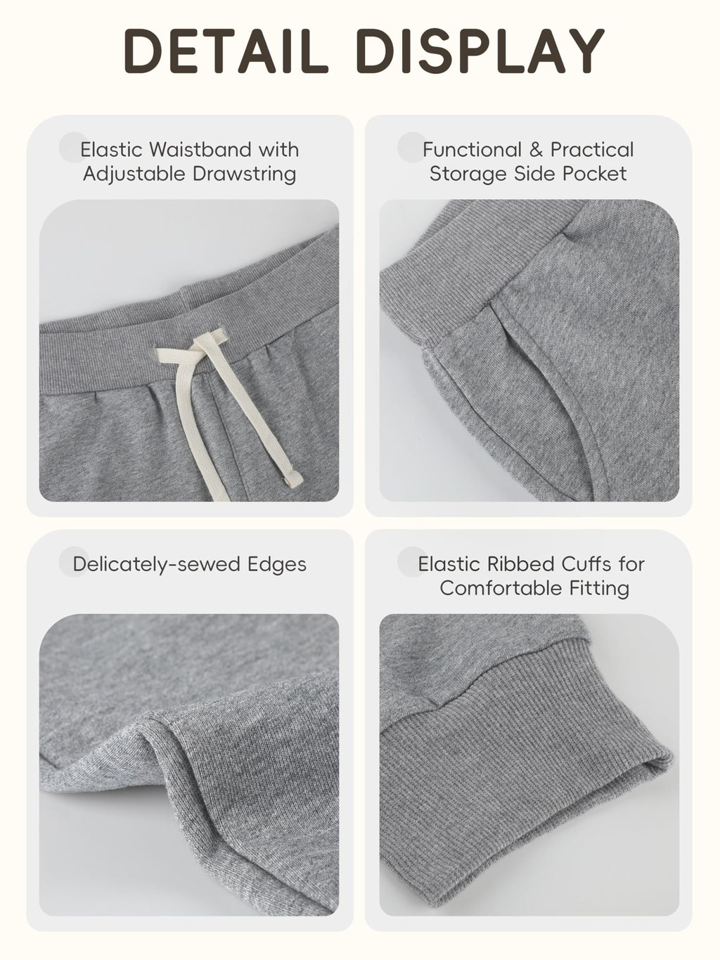 Aocku 4 Pack Toddler Boys Sweatpants Cotton Toddler Pants Pocket Drawstring