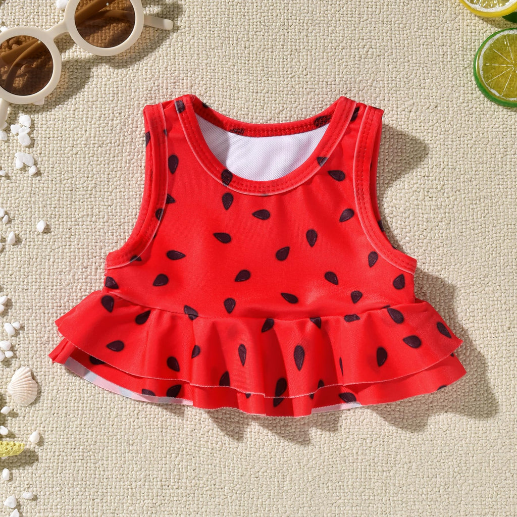 Aalizzwell 5T Toddler Little Girls Swimsuit Watermelon Ruffle Bathing Suit Bikini Swimming Suit Swimwear Beach Wear Two Piece