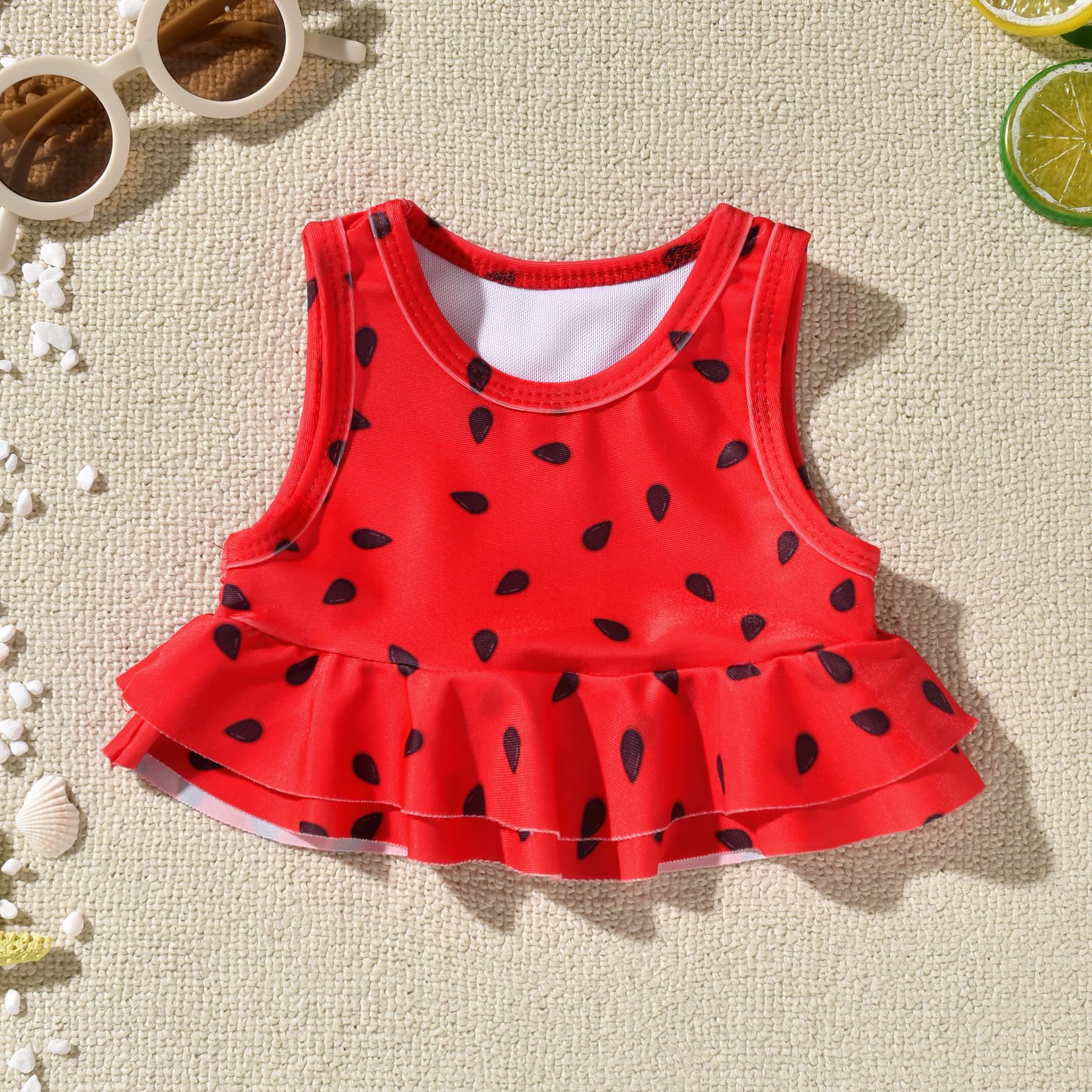 Aalizzwell 5T Toddler Little Girls Swimsuit Watermelon Ruffle Bathing Suit Bikini Swimming Suit Swimwear Beach Wear Two Piece