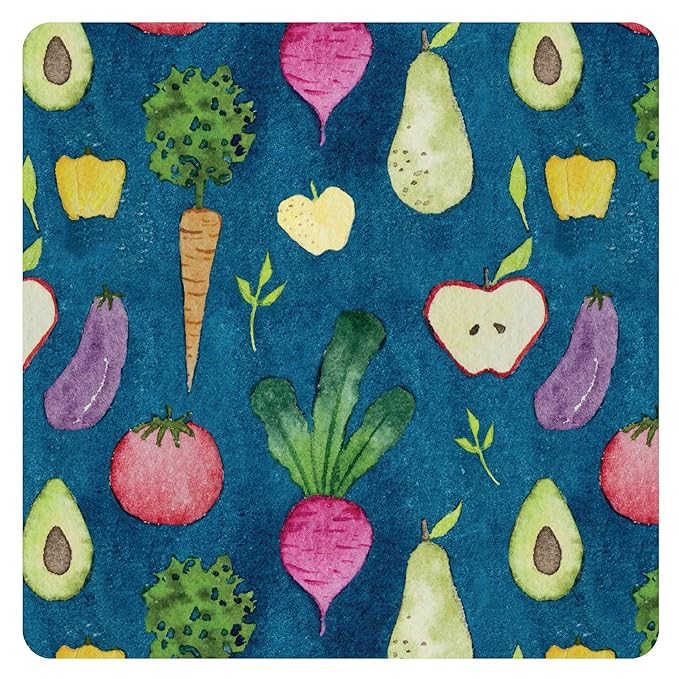 BapronBaby Organic Produce Bapron - No Neck Tie Safer Bib for Baby& Toddler - Soft Waterproof Stain Resistant - Machine Washable - Sz Baby/Toddler 6m-3T