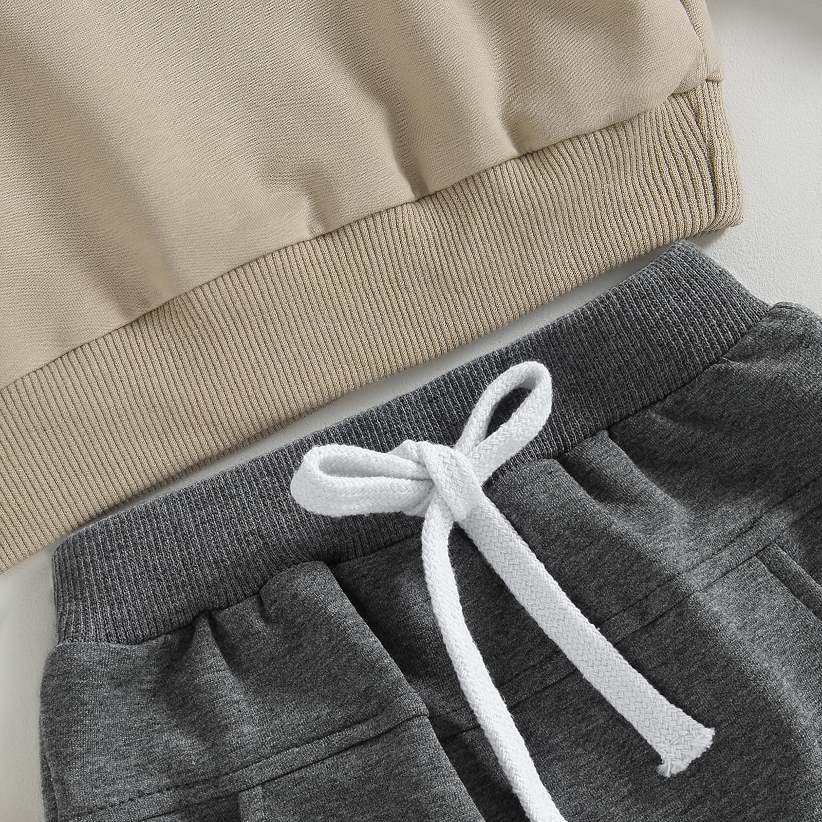 MA&BABY Toddler Baby Boy Clothes Solid Color Sweatshirt Jogger Pants Set