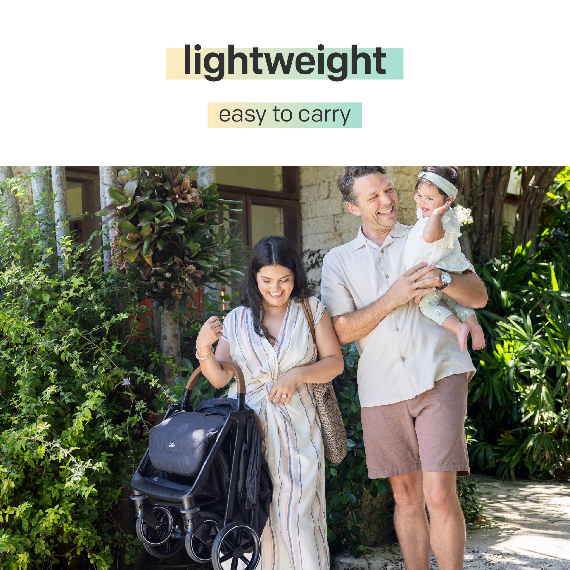 Joie Baby Nutmeg Compact Lightweight Travel Stroller, One‑Hand Fold