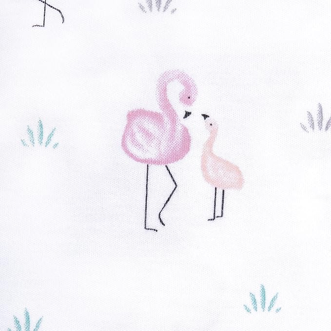 HALO 100% Cotton Sleepsack Swaddle, 3-Way Adjustable Wearable Blanket, TOG 1.5, Flamingos, Newborn, 0-3 Months