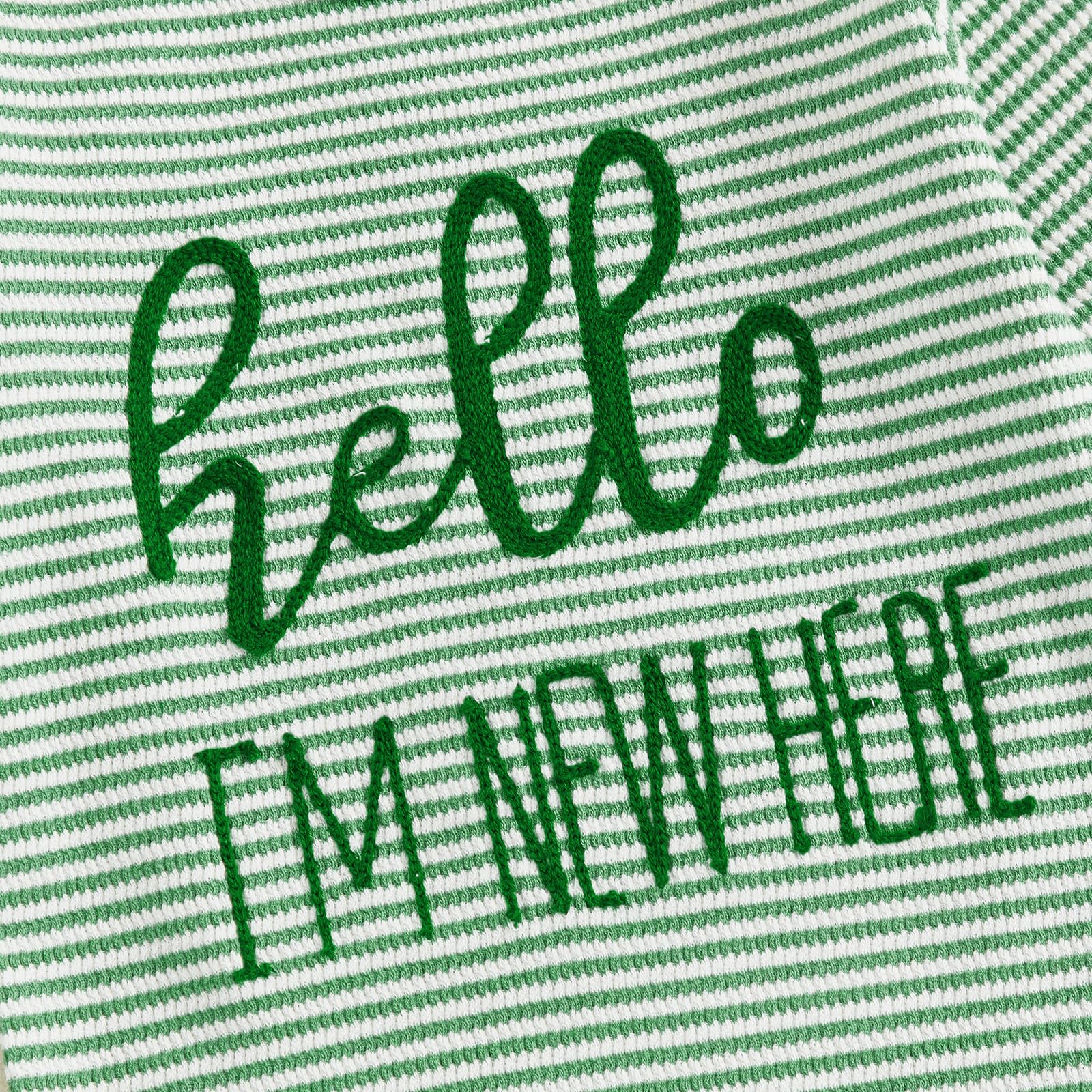 Fernvia Newborn Baby Boy Clothes Letters Print Bodysuit 3 6 9 12 18 Months Long Sleeve Jumpsuit with Hat 2PCS Outfits Set (D Green, Newborn)
