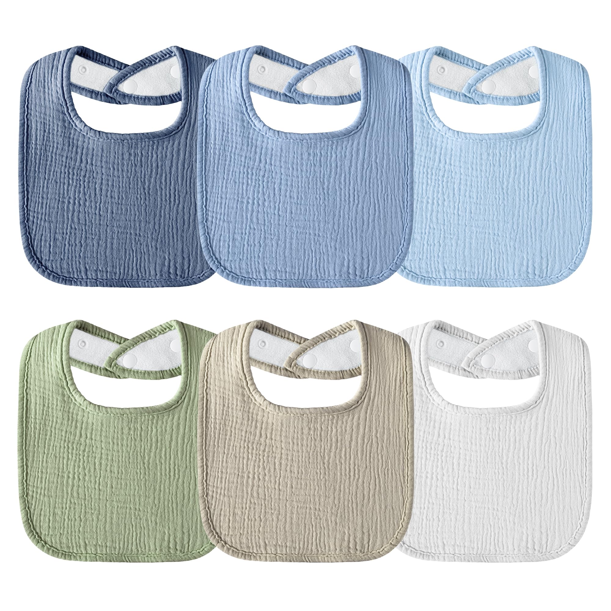 Kewlife gift Muslin Baby Bibs 6-Pack Baby Drool Bandana Bibs for Baby Girls Boys Infant Newborn Toddler Drooling and Teething