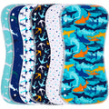 Benoxine 2-in-1 Burp Cloths and Baby Bibs - 6 Pack Large Super Absorbent Soft Cotton Burping Cloths for Spit Up, 3 Layers Thick Baby Burp Rags for Girls & Boys