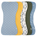 Gerber Baby Unisex Burp Cloths 5-Pack, Blue Gold, Size 10.5" x 21"