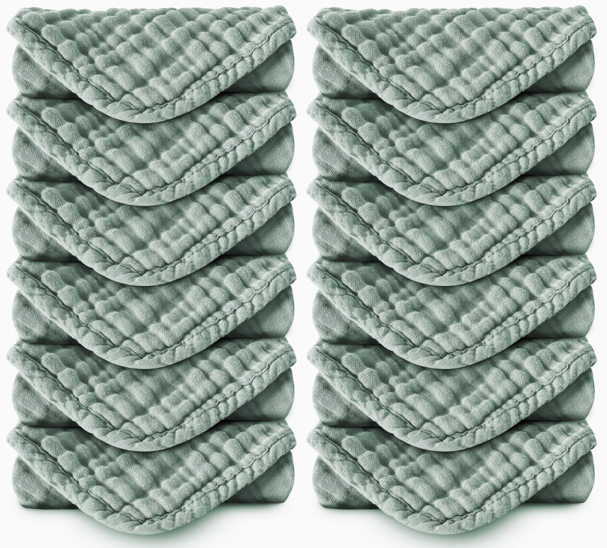 Spotted Play 16 Pack Burp Cloths for Baby - 20" x 10" Ultra Absorbent Coral Fleece Burping Cloths, Newborn Towel - Milk Spit Up Rags - Grey