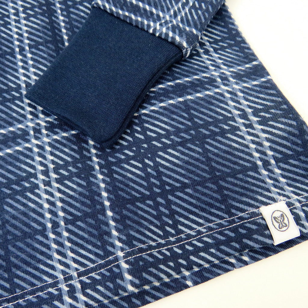 HonestBaby Baby Boys 4-Piece Long Sleeve PJ Set, Blue Plaid, 12 Months